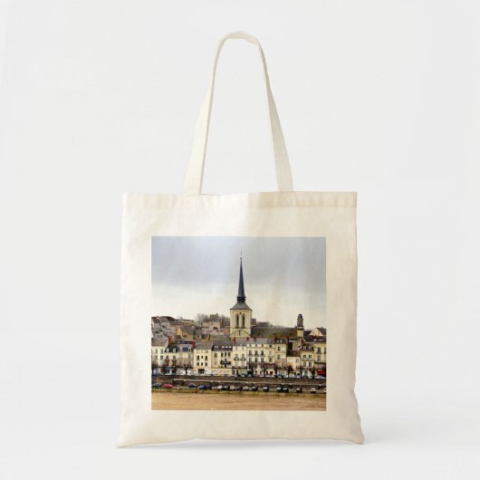 Saumur River Bank Scene Canvas tas (Voorkant)