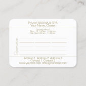 SAUNA & SPA - CARTE DE VISITE (Dos)
