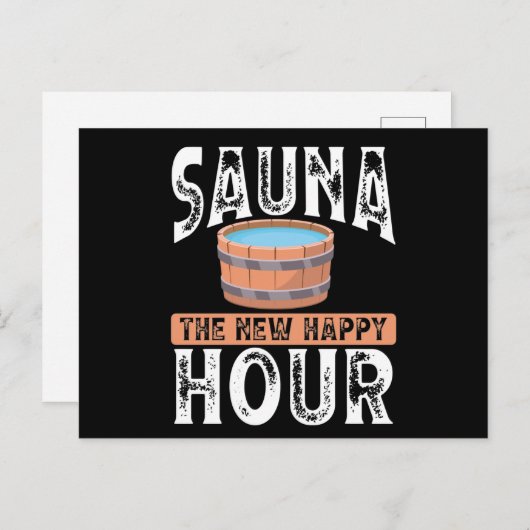 Sauna the new happy hour briefkaart (Voorkant / Achterkant)