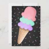 Saupoudrage coloré Black Ice Cream Invitation (Dos)
