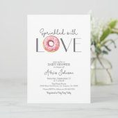 Saupoudré d'Amour Baby shower rose Invitation (Debout devant)