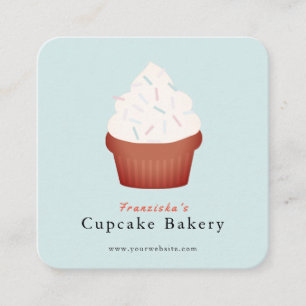 Saupoudrer Cupcake Blue Bakery Carré Carte de visi