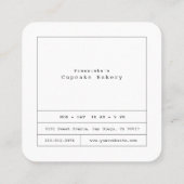 Saupoudrer Cupcake Blue Bakery Carré Carte de visi (Dos)