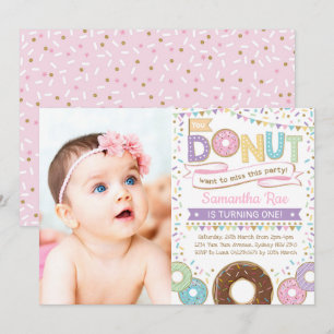 Saupoudrer de beignes Anniversaire Invitation de l