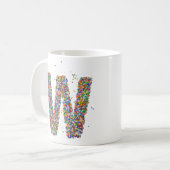 Saupoudrer Design Monogramme W Premier café Mug (Devant gauche)