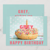 Saupoudrer Donut Birthday Cake 2 Carte de voeux pl (Devant / Derrière)