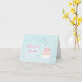 Saupoudrer la carte de remerciements de cupcake (Fleur jaune)