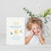 Saupoudrer les enfants photo invitation fête d'ann (Debout devant)