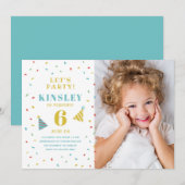 Saupoudrer les enfants photo invitation fête d'ann (Devant / Derrière)