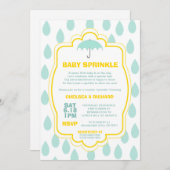 Saupoudrer les Invitations Baby showers Raindrop t (Devant / Derrière)