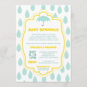 Saupoudrer les Invitations Baby showers Raindrop t