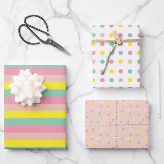 Saupoudrer papier d'emballage d'anniversaire (Recto)