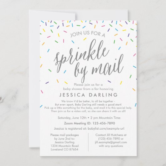 Saupoudrer par Baby shower postal Invitation (Devant)