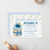 Saupoudrer Un Amusant 1er anniversaire Invitation (Devant/Arrière en situation)