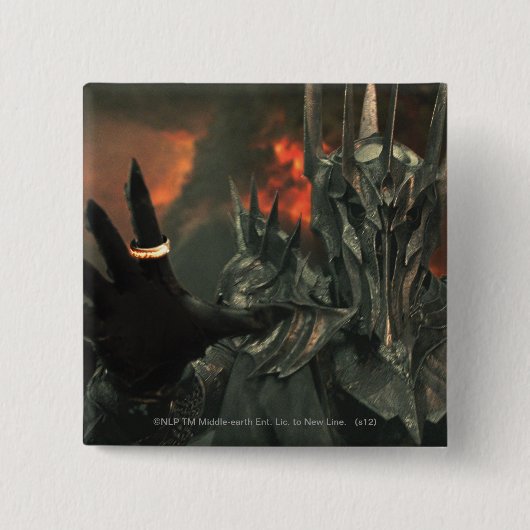 Sauron met hand vierkante button 5,1 cm (Voorkant)