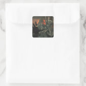 Sauron met hand vierkante sticker (Tas)