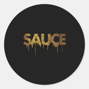 Saus Smelten Dripg Gouden Gekleurd Ronde Sticker