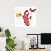Sausages And Beer Poster (Thuiskantoor)