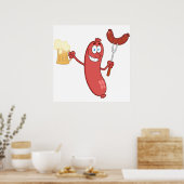 Sausages And Beer Poster (Keuken)
