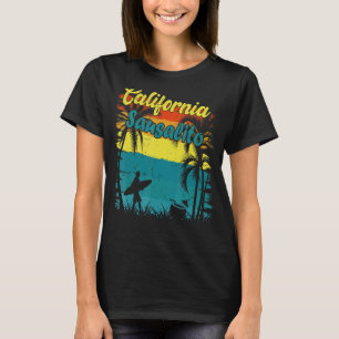 Sausalito California Beach Retro Sunset Su T-shirt