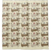 Sause Dog Dachshund Pattern Douchegordijn (Voorkant)