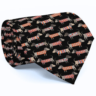 Sause Dog Dachshund Pattern Stropdas