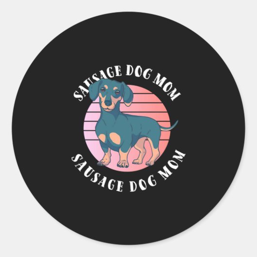 Sause Dog mama Ronde Sticker (Voorkant)
