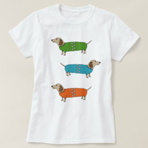 SaUSE Dogs Dachshund in Jumpers Bone Top T-Shirt