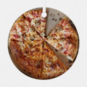 Sause Pizza Thick Crust met kerstmis Metalen Ornament (Voorkant)