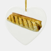 Sause Roll Heart Shaped Kerstversiering Keramisch Ornament (Voorkant)