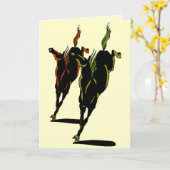 Saut de la carte de voeux de cheval (Fleur jaune)