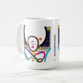 Sauter dans la rue Abstraite Art moderne Retro Mug (Devant gauche)