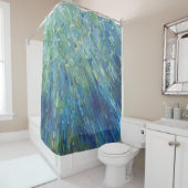 Sauter dans le rideau en douche de salle de bains (En situation)