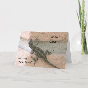 sauter les lézards ! ! drôle de carte d'anniversai