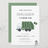 Sauter tout Garbage Camion Anniversaire Invitation (Devant / Derrière)