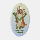 Sautez pour la joie ! Ornement de Noël de corgi (Droite)