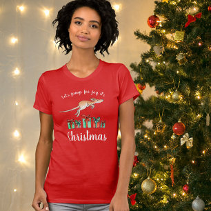 Sautez pour le T-shirt de Noël de kangourou de