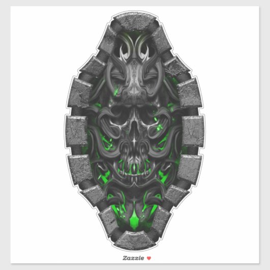 sautoir bio grenn crâne Autocollant vinyle personn (Feuille)