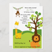 Sauvage au sujet des invitations de baby shower (Devant / Derrière)