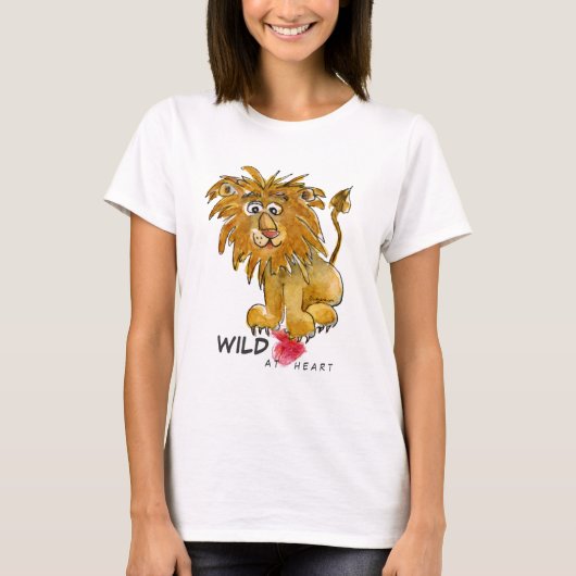 Sauvage au T-shirt de lion de bande dessinée de (Devant)