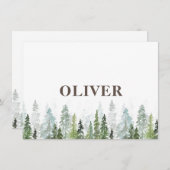 SAUVAGE | Carte de faire-part de naissance rustiqu (Devant / Derrière)