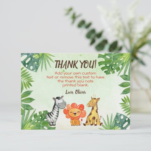 Sauvage, Cartes de remerciement pour animaux de sa (Debout devant)