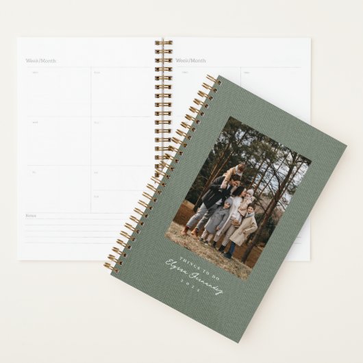 Sauvage classique vert herringbone tweeté photo (Devant avec enveloppe)