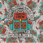 Sauvage et sac à dos gratuit Camping | Sticker Die