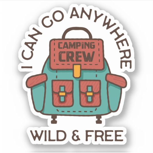 Sauvage et sac à dos gratuit Camping | Sticker Die (Devant)