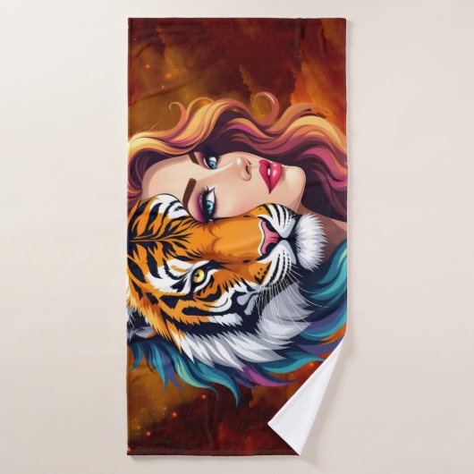 Sauvage intérieur – Déesse de l'esprit du tigre. (Serviette de bain)