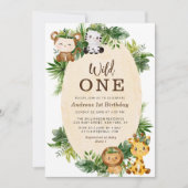 SAUVAGE UN | Invitation d'anniversaire de la jungl (Devant)