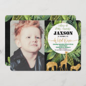 Sauvage un premier anniversaire photo invitation b (Devant / Derrière)