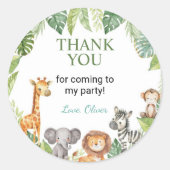 Sauvage Un Safari Animaux Anniversaire Sticker Fav (Devant)