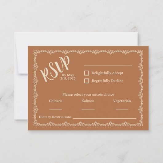 Sauvage Votre Rustique Boho Wedding Carte RSVP (Devant)
